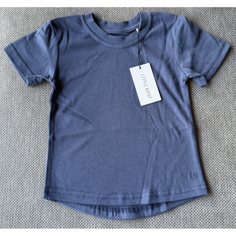 Little Bipsy Elevated Tee Worn Indigo Blue Short Sleeve Shirt Baby 12-18m NWT